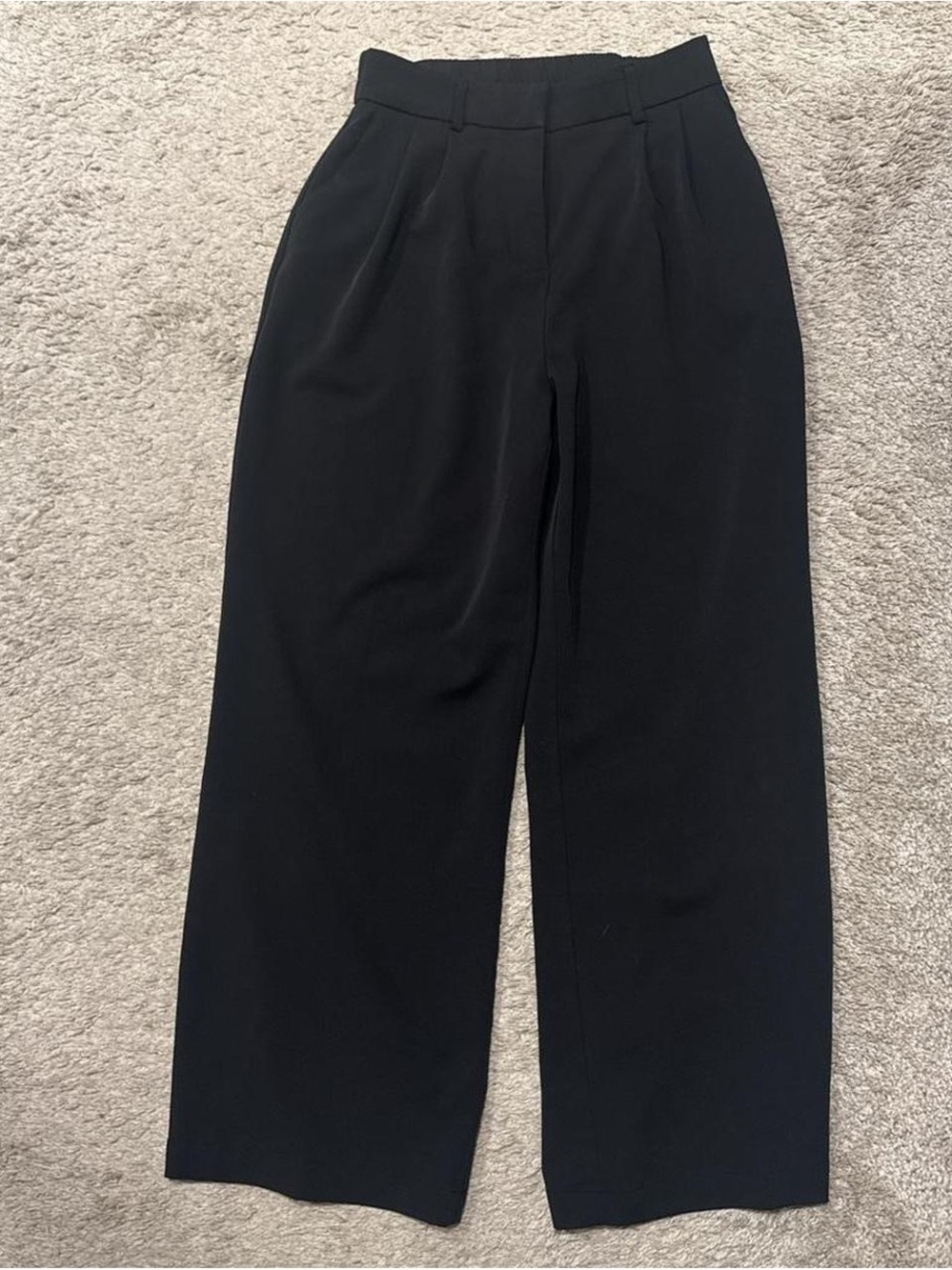 Black Wide-Leg Dress Pants